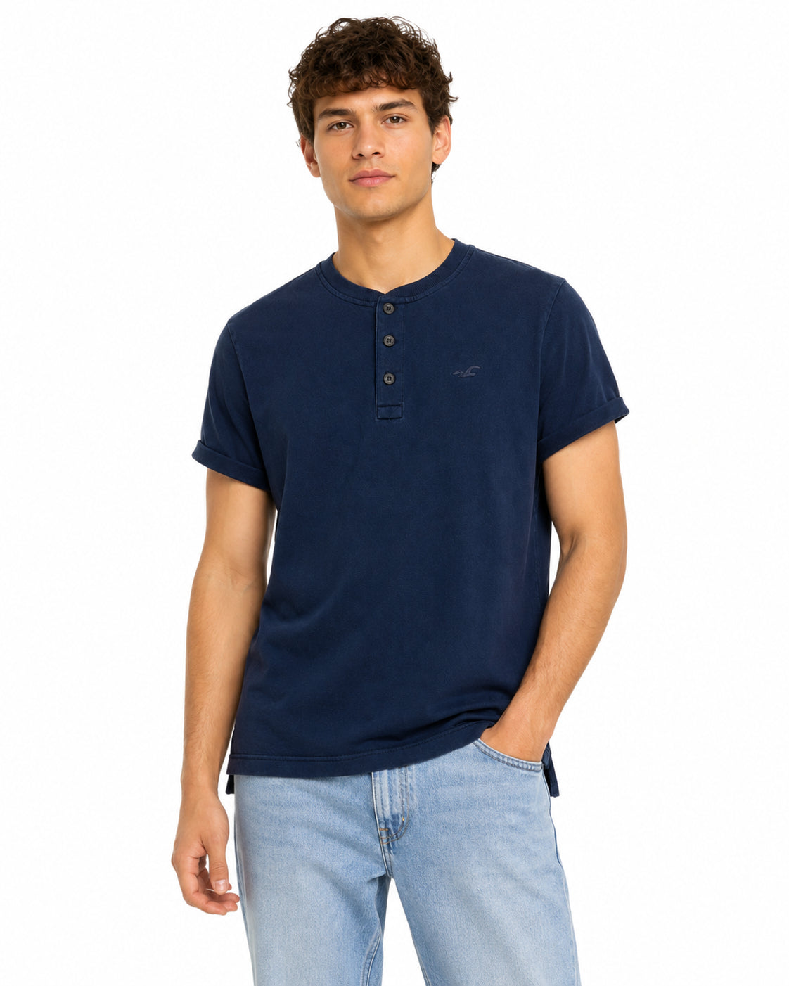 Hollister Henley basic T-shirt